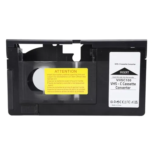 Denash Adaptador de Casete VHS C, Reproducción de Cintas VHS C S VHS, con Control de un Toque, para Grabadora de Reproductor VHS