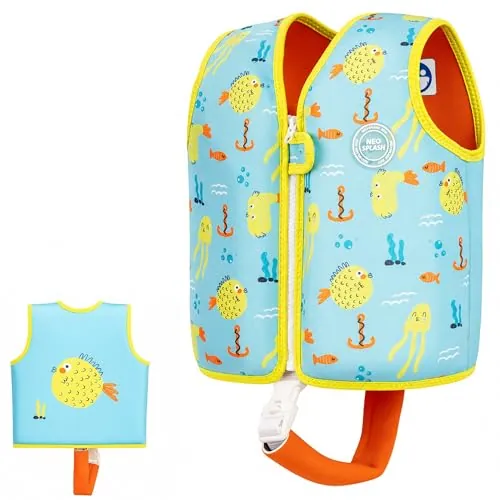 Chaleco de natación para niños y niñas, con correas de seguridad ajustables, edad 1-6 (BP, 1-3)