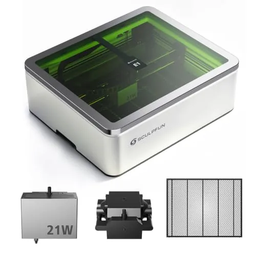 SCULPFUN E1 Pro 21 W Máquina de Grabado y Cortadora Láser, Clase 1