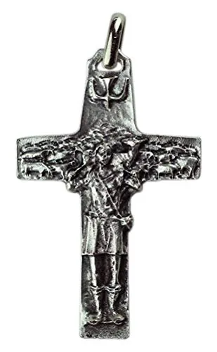 Eurofusioni Cruz del Buen Pastor - Colgante chapeada plata - h 4,3 cm - 10 piezas