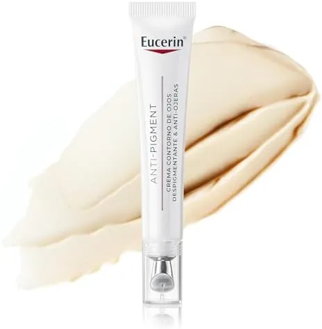 Eucerin Anti-Pigment Contorno de Ojos iluminador (15 ml), crema antiojeras para una mirada radiante, crema con Ácido Hialurónico para ojeras marrones y azuladas