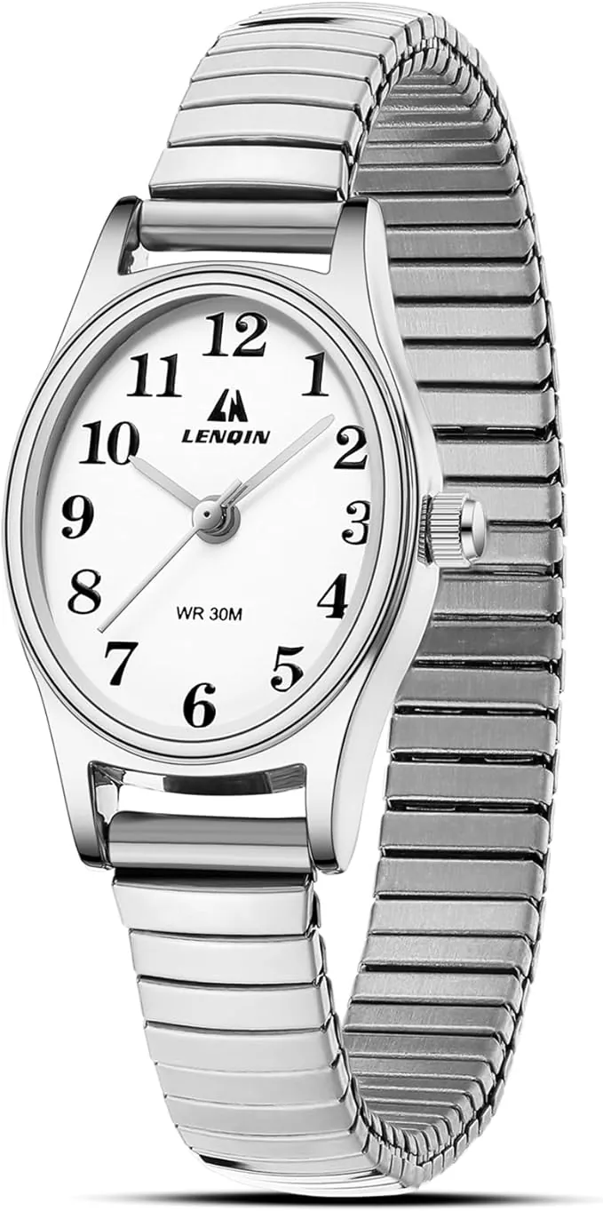 LN LENQIN Reloj Mujer Elasticay Reloj de Cuarzo AnalóGico de 30M Impermeable Acero Inoxidable Relojes de Mujer con Correa de Banda ExtensióN