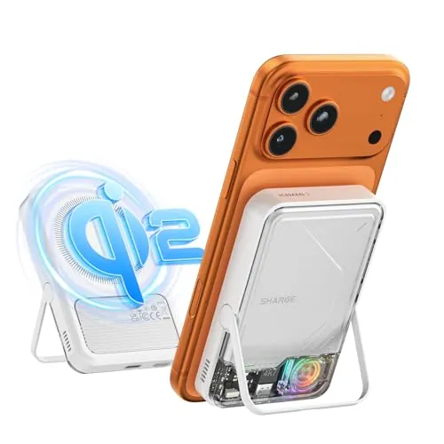 SHARGE ICEMAG 2 Power Bank MagSafe 10000mAh, Qi2 15W Cargador Portátil