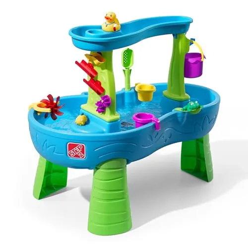 Step2 Rain Showers Mesa de Agua, Azul y Verde | Mesa de Agua y Arena con 13 Accesorios | Juegos de Agua, Juegos de Agua para ninos, Juegos Agua Jardin | Juegos Jardin ninos.