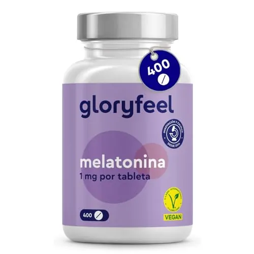 Melatonina 400 Tabletas (+1 año) - Complemento de Melatonina en altas dosis para dormir bien - Para 400 noches - 100% pura y natural - Vegano, probado en laboratorio y sin aditivos