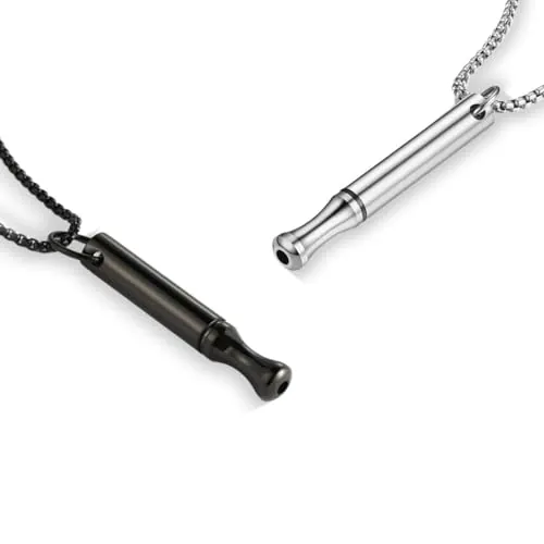 COYUN 2 Pcs Collar Contra la Ansiedad y de Respiración para Reducir la Ansiedad, Cadena de Respiración, silbato, ayuda contra ataques de pánico, cadena de aliento para meditación, relajación, calmante