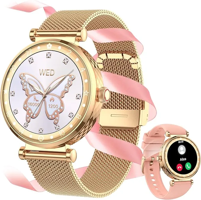Reloj Inteligente Mujer, 2025 Nuevo Smartwatch Mujer con Llamadas, Smart Watch Ciclo Menstrual/Monitor de Sueño/SpO2/Podómetro/110+ Modos Deportivos, IP68 Impermeable Reloj Deportivo para Android iOS