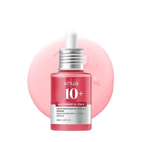 ANUA Niacinamide 10 + TXA 4 Serum, Hyaluronic Acid, Tranexamic acid, Vitamin B12, Facial Serum for Glass Skin, Clarifying, Radiant Complexion with Natural Color, Korean Skin Care (30ml /1.01 fl.oz)