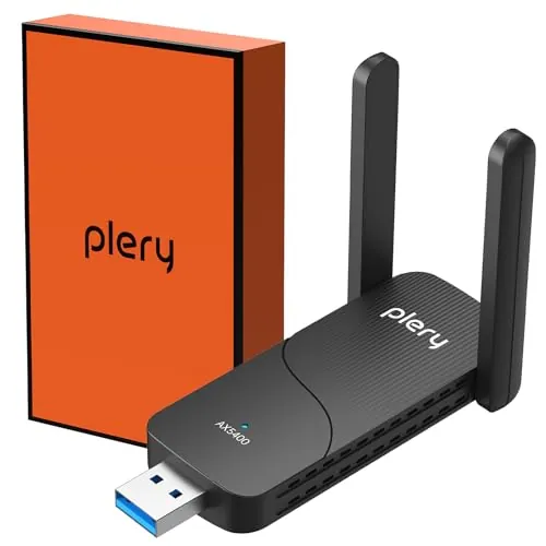 PLERY AX5400 Adaptador WiFi USB para PC, Tri-Banda Adaptador USB WiFi 6E