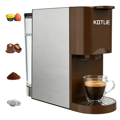 19 Bar Expreso 4 en 1 Cafetera de Capsulas para Dolce Gusto/Nespresso Original/Ground/ESE Pods(44mm) AC-513K