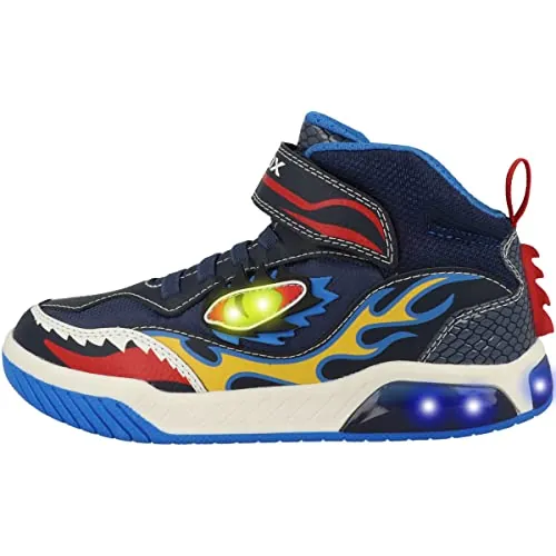 Geox J Inek Boy A, Zapatillas Niños, Multicolor Navy Lt Blue, 27 EU