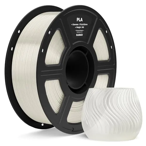 ELEGOO Filamento PLA 1.75 1KG Traslúcido, Filamento para Impresora 3D, Precisión Dimensional +/- 0.02mm, Carrete Filamento 3D,para Mayoría Impresoras 3D