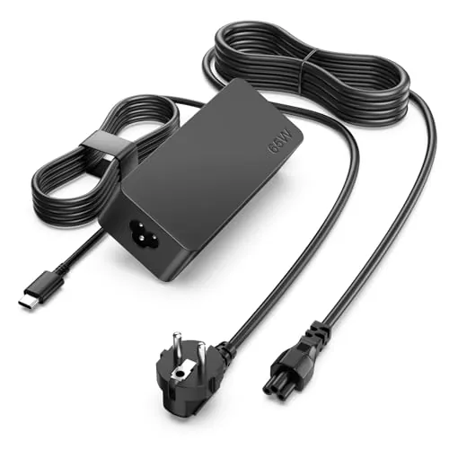 Cargador 65W USB C Cargador Portatil para Lenovo ThinkPad/Yoga/Chromebook, MacBook Pro/Air, HP Spectre, ASUS, Acer, Samsung, Google, Huawei, también Compatible con Cargador USB Tipo C 45W