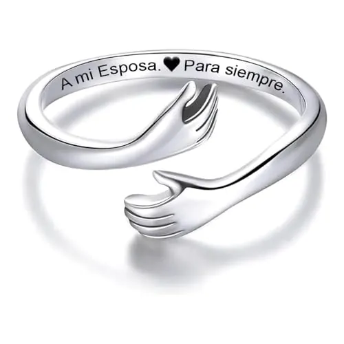 Bramart Anillo de Mujer A Mi Esposa Regalo de Amor para Ella Aniversario Regalos de Boda, Talla Ajustable - Estuche Incluido