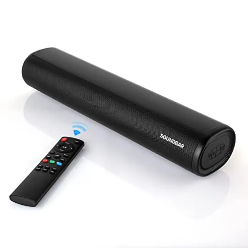 Winnes Barra de Sonido con 3 Modos de ecualización, Barra de Sonido inalámbrica Subwoofer Home Surround System para 4K TV Home Theater/PC/proyector/teléfono móvil, Bluetooth 5.0+óptico+AUX+USB+HDMI