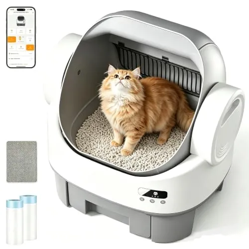 Arenero Gatos Autolimpiable con App,Modelo de Inicio del Arenero Automático