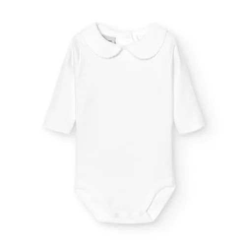 BABIDU C.polo Pique, Body Unisex Bebé, (blanco/rosa), 1 Months