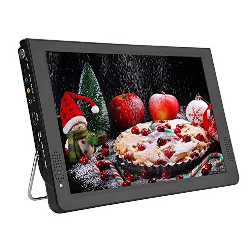 Vbestlife Televisión Digital Portátil 1080P Color TFT-LED Imagen HD Alta Definición y Sintonizador de Alta Sensibilidad Soporte Cargador de Coche 12V(Negro)