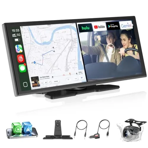 OTTOCAST Pantalla CarPlay Coche 11,4, Android 15, Gemini AI, Cámara 1080P