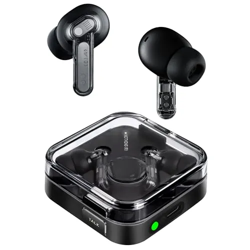 Nothing Ear (3) Auriculares Inalambricos Bluetooth con Cancelación de Ruido Adaptativa en Tiempo Real, con LDAC Hi-Res Audio, Super Mic, IP54, Quick Charge y hasta 22 Horas de Batería - Negro