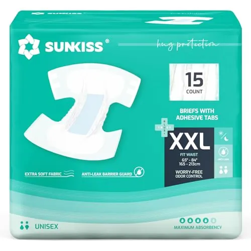 SUNKISS Pañales para Adultos Desechables Unisex XXL, 15 Uds
