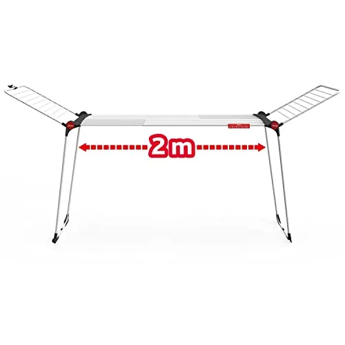 Vileda Infinity Flex, tendedero Grande Extensible 30 m, Acero y Aluminio