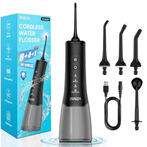 Zealza Irrigador Dental Portatil 13 DIY Modos Irrigador Bucal 5 Boquillas