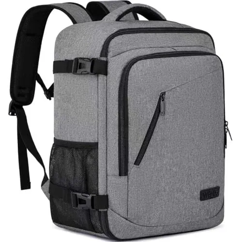 Mochila 40x30x20 para Ryanair Mochila Viaje Cabina Avion para Vueling Wizzair Equipaje de Mano 24L Bolsa de Viaje Hombre Mujer Mochila Viaje Cabina Mochila Portatil 14 Pulgadas con Puerto USB Gris