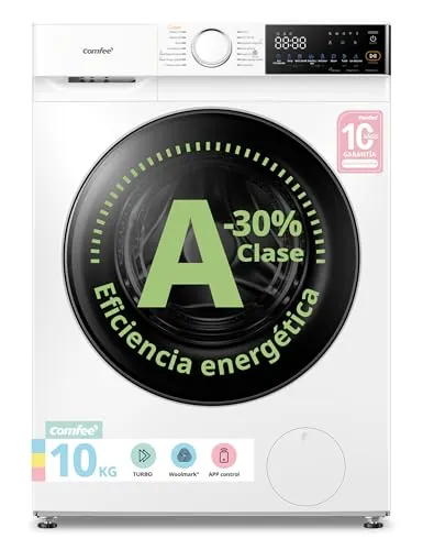 COMFEE' Lavadora 10KG Clase A-30% 1400RPM Smart wash Blanco CF10EWP07W