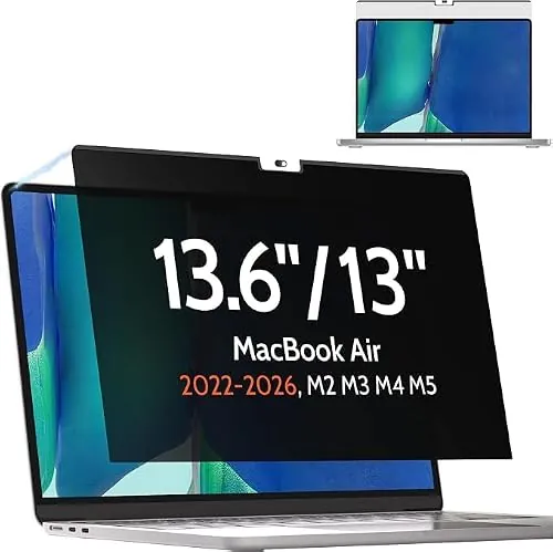 Pantalla magnética de privacidad para MacBook Air de 13.6 y 13 pulgadas 2022-2026 (M2, M3, M4, M5), filtro de luz azul mate extraíble antirreflejos