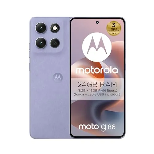 Moto g86 5G 24GB (8GB+16GB RAM Boost)/256GB Cosmic Sky, Pantalla ultrabrillante Super HD (1220p) de 6,67” + Dolby Atmos®, cámara Sony LYTIA™ 600 de 50 MP, 5100 mAh y Carga TurboPower™ de 30W