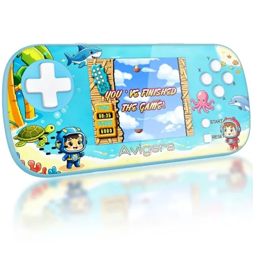 Consola portátil Infantil, 220 Juegos, Pantalla de 3,5 Pulgadas, Azul