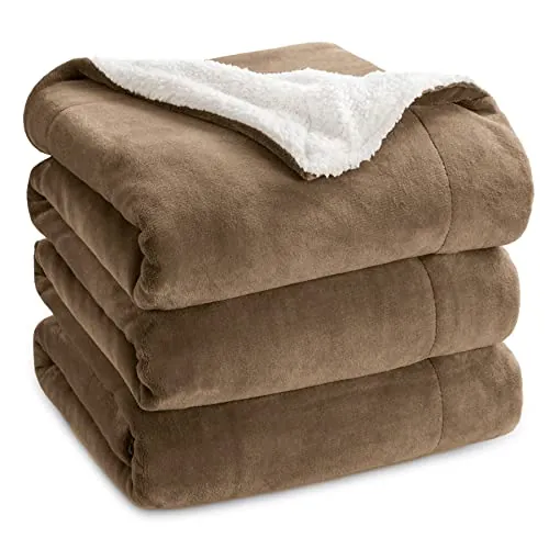 Bedsure Manta Sofá Polar Invierno - Sherpa, Camello, 220x240 cm