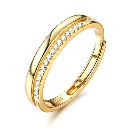 Adramata Anillos de Compromiso y Boda - Anillo Ajustable para Pulgar en Plata de Ley 925 y Oro Rosa - Regalos para Mujer