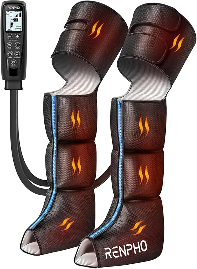 RENPHO Masajeador de Piernas con Calor, 360° Compresión de Aire para Pies y Piernas, 2 Niveles de Calor y 5 Intensidades, Apto para Piernas Hasta 27,5", Weihnachtsgeschenke für Frauen