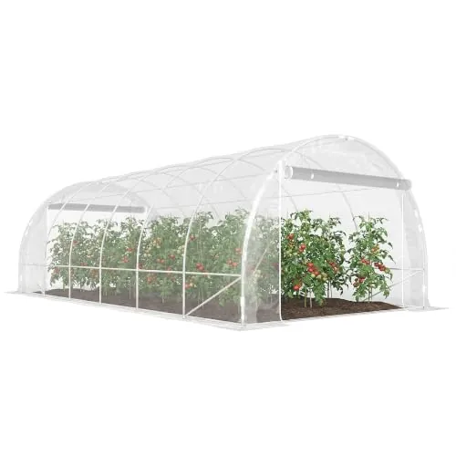 Outsunny Invernadero de Exterior 6x3x2 m Anti-UV Impermeable Transparente
