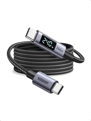 UGREEN Nexode Cable USB C PD 3.1 240W Carga Rápida con Pantalla LED (2M)