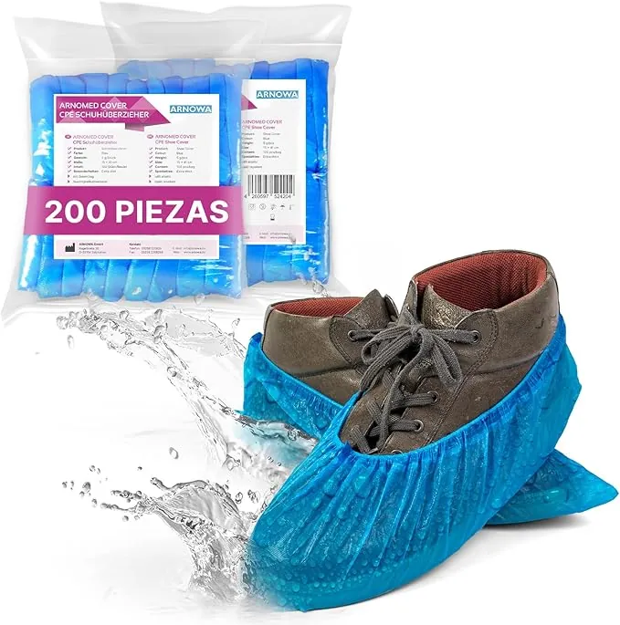 ARNOMED® Calzas Desechables Pies [IMPERMEABLE], Cubrezapatos Desechables sin látex, Cubre zapatos desechable, Talla única, antiagua y polvo, Patucos Desechables
