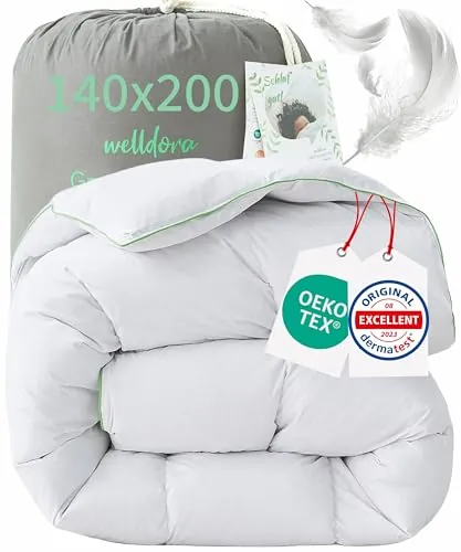 Welldora Edredón 140x200 Invierno, Cama de 90 cm | Plumas y Plumón