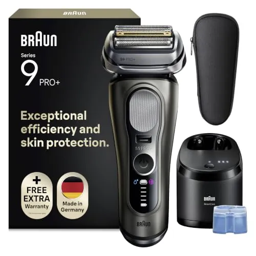 Braun Series 9 Pro+ Afeitadora Eléctrica Hombre, 9660CCPS, Negro