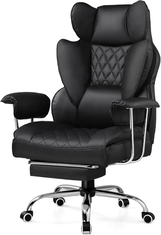 GTPLAYER Silla Gaming Silla Gamer Ergonómicas Reclinables con Reposapiés Silla Ordenador Altura Regulable Silla Oficina para Trabajar (Negro)