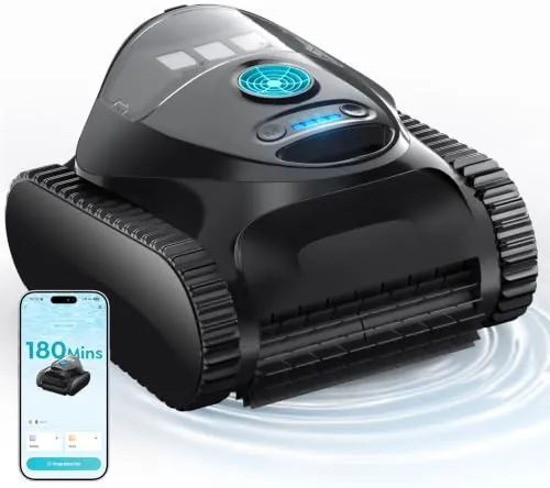BRINBO (2026 Upgrade) C1 Robot Piscina Limpiafondos y Paredes, Línea, Control por App, Navegación Inteligente, 180 Min de Autonomía, 3 Motores, 15900 LPH, 7 Modos, Doble Filtración, hasta 150 m²