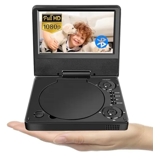 Reproductor de DVD portátil con Bluetooth de 9,5 pulgadas, YOOHOO con pantalla HD de 7,5 pulgadas, para niños, para viajes, TV de coche para reposacabezas, todas las regiones gratis, reproducción de