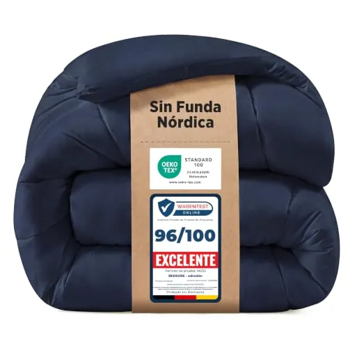 Bedsure Edredón Relleno Nórdico 220x240 - Cama 105, Doble Invierno, Azul