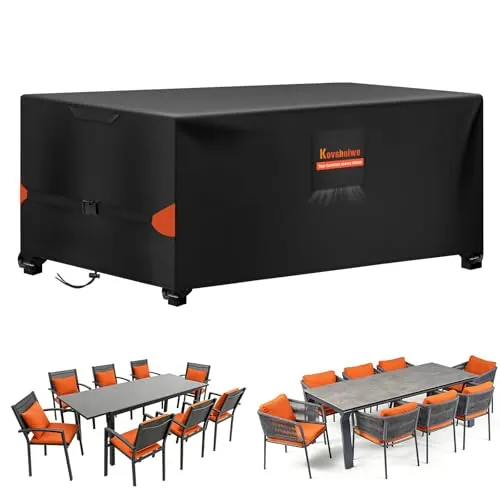 Kovshuiwe Fundas Para Muebles de Jardín 180x150x74cm, Impermeable Tela 300D Oxford Resistente, Cubierta de Ratán Resistente al Viento, Anti-UV, Para Silla de Patio y mesa