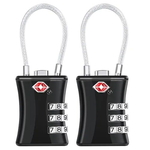 Oderra Candado Taquilla y Maleta TSA | Candado Taquilla Gimnasio | Pack de 2 | Combinación de 3 Dígitos | Seguridad para Equipaje, Mochilas, Taquillas Deportivas