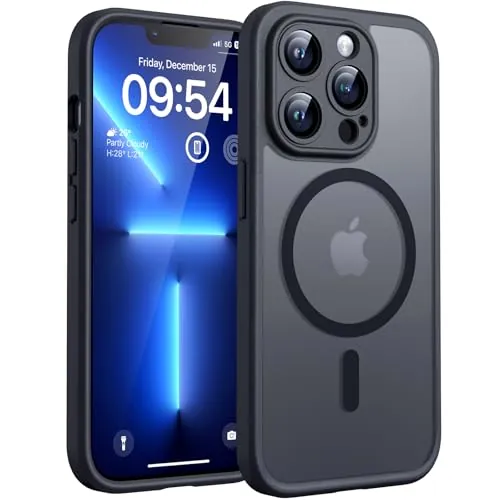 TOCOL Funda para iPhone 13 Pro, Compatible con MagSafe, Titanio Negro
