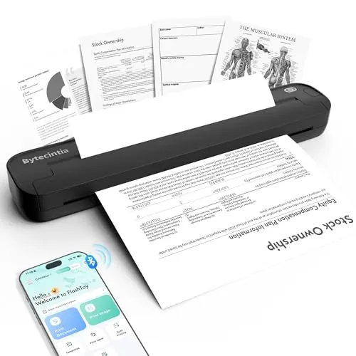 ByteCintia A4 Impresora Portatil Termica ST80, Sin Tinta Bluetooth, Negro
