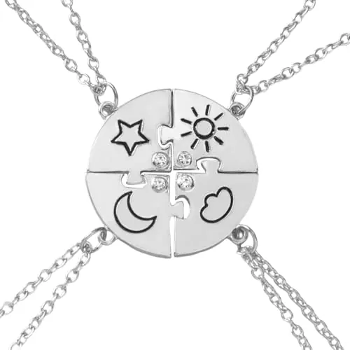 GWEOR 4 collares magnéticos BFF símbolo bonita amistad regalo para mejores amigas, collares niña, collar niña, collar amistad