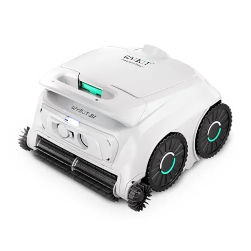 WYBOT B1 Robot de Piscina inalámbrico para Piscinas pequeñas, Robot de Limpieza Inteligente Ligero con Control de aplicación, Cubierta de Pared y Suelo, Dos cepillos Laterales, hasta 100 Minutos de